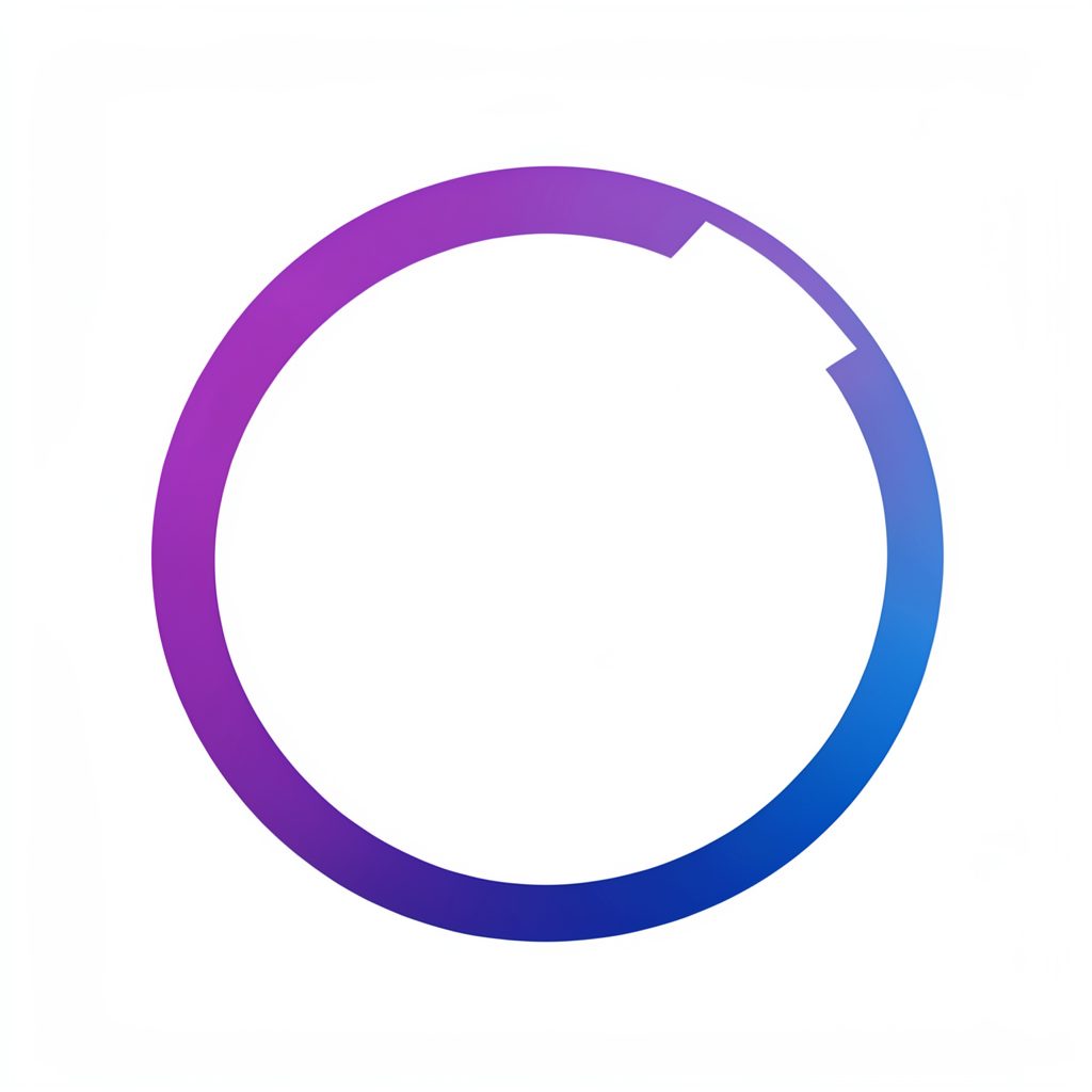 Logotipo circular do GPensador com gradiente roxo e azul-piscina, sobre fundo branco